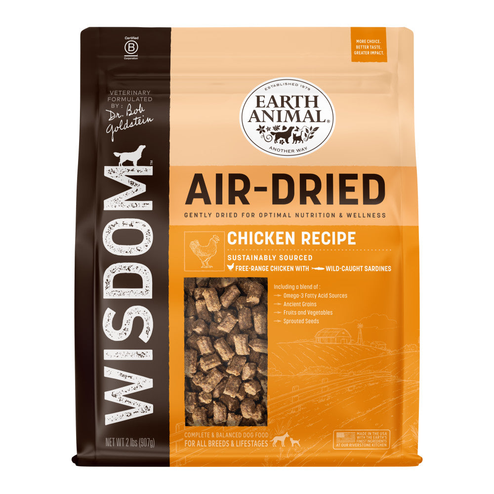 Wisdom Air-Dried Chicken Recipe Dog Food 2 lb. - Front of Package