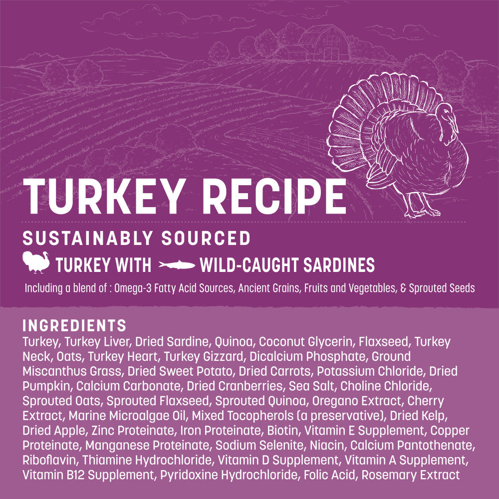 Wisdom Air-Dried Turkey Recipe Dog Food - 2 lb. (ingredients)