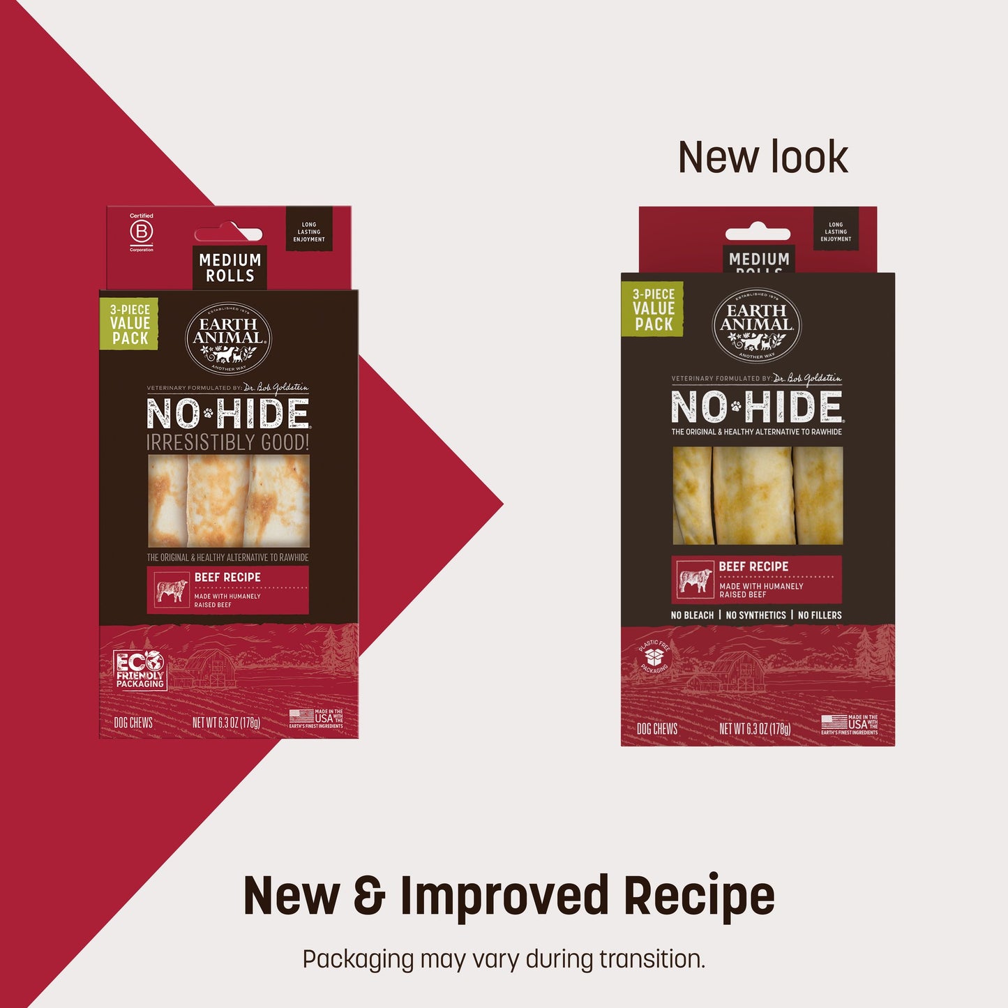 No-Hide Beef Rolls - Medium / 3 ct. Value Pack (frto)