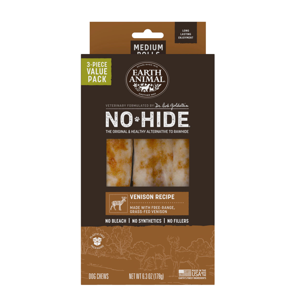 No-Hide Venison Rolls - Medium / 3 ct. Value Pack (main)