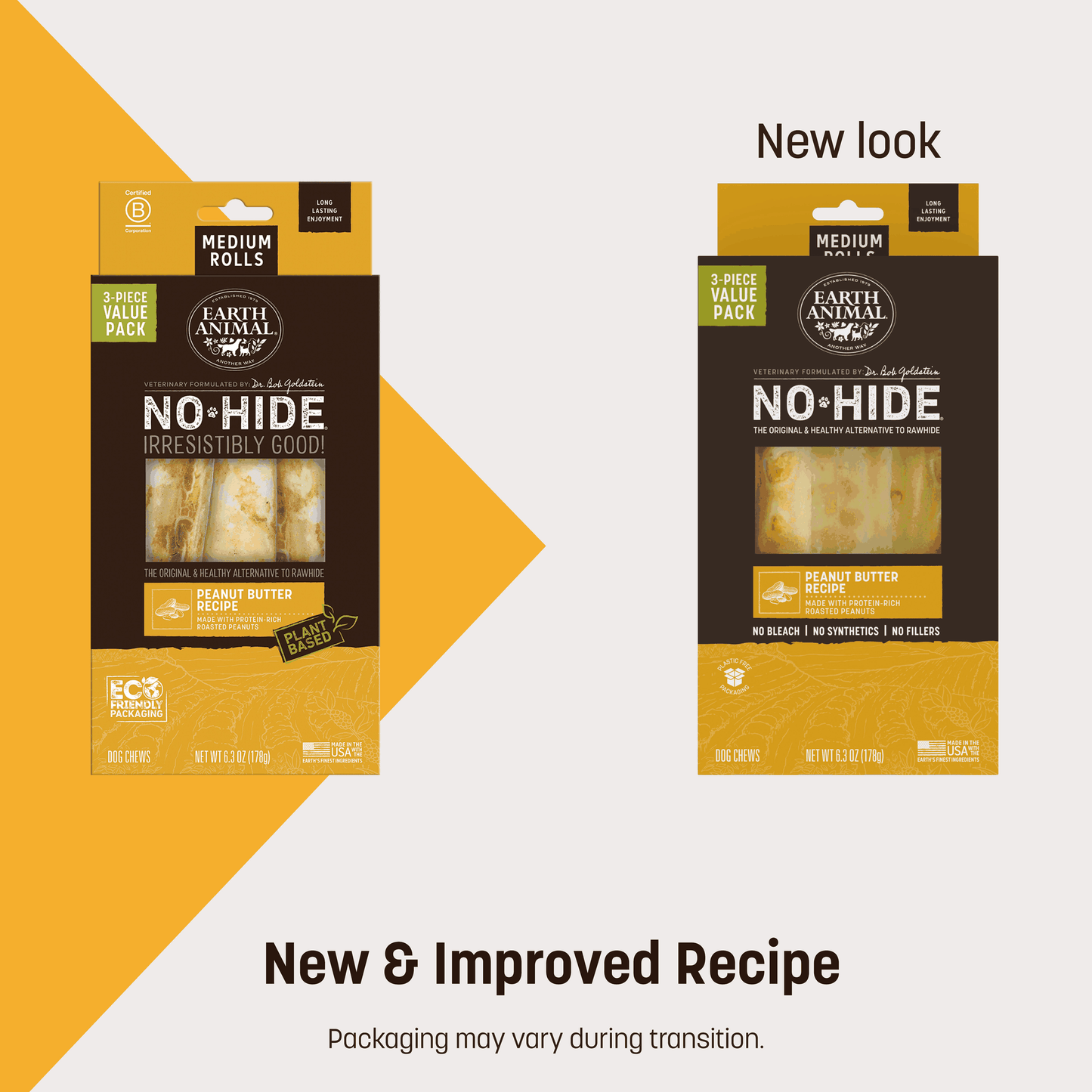No-Hide Peanut Butter Rolls - Medium / 3 ct. Value Pack (frto)