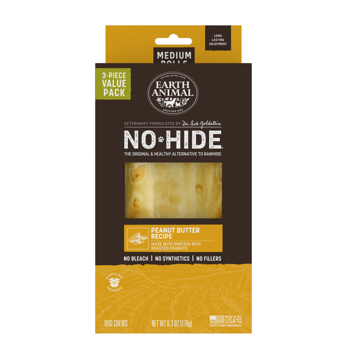 No-Hide Peanut Butter Rolls - Medium / 3 ct. Value Pack (main)
