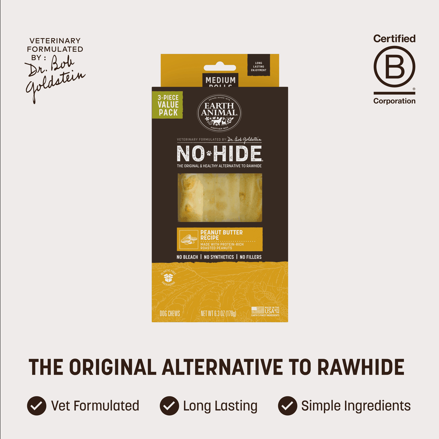 No-Hide Peanut Butter Rolls - Medium / 3 ct. Value Pack (prod)