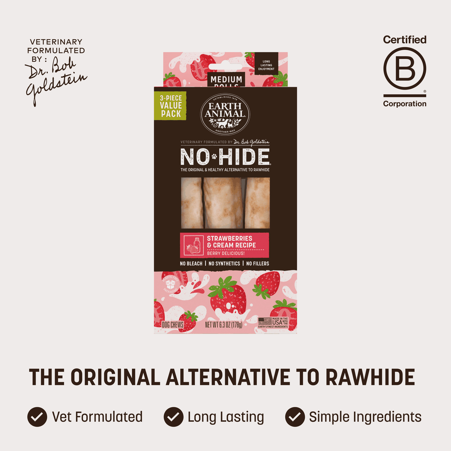 No-Hide Strawberries & Cream Rolls - Medium / 3 ct. Value Pack (prod)