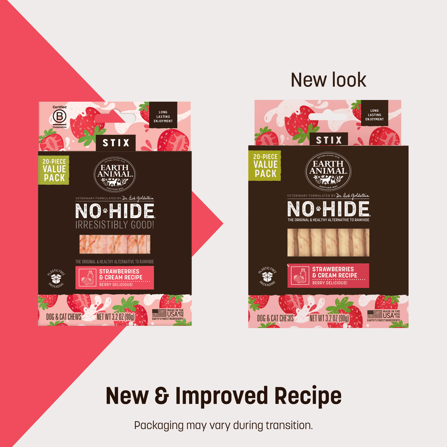 No-Hide Strawberries & Cream Stix - XS / 20 ct. Value Pack (frto)