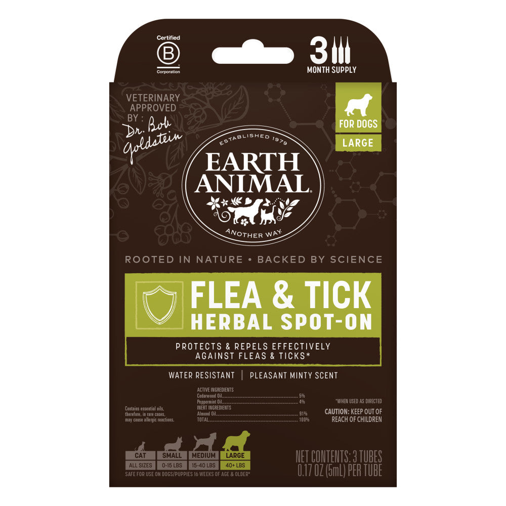 Flea & Tick Herbal Spot-On for Dogs Large Dogs - Front of Package