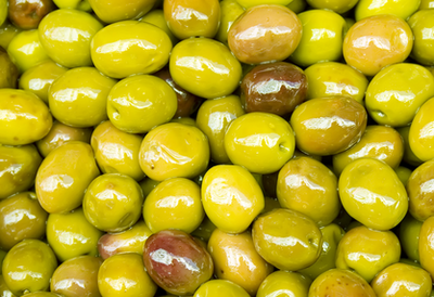 Close-up of green olives