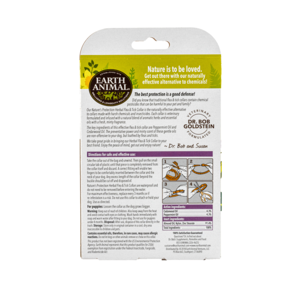 Nature's Protection Herbal Flea and Tick Collar back- large