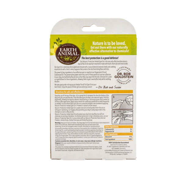 Nature's Protection Spot On Back of Packaging