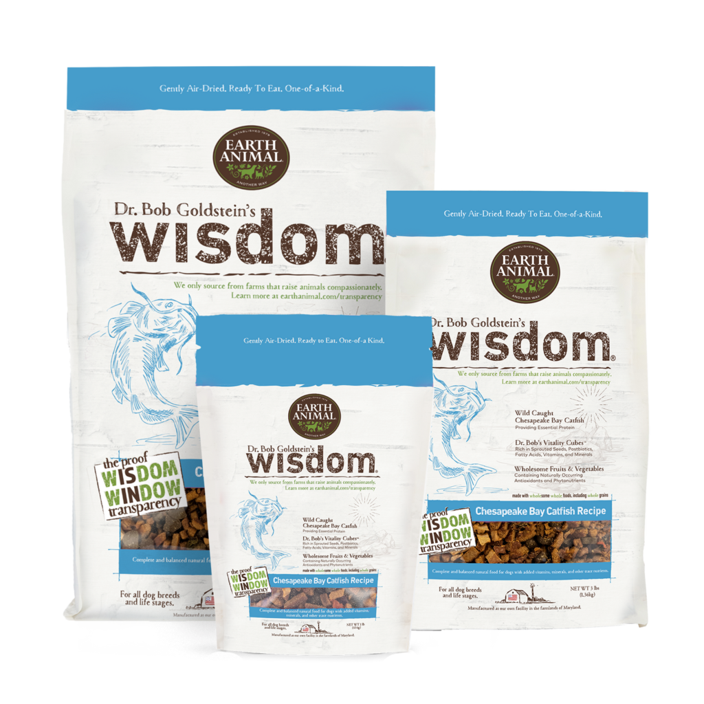 Earth Animal® adds Catfish Protein to Wisdom Dog Food Assortment