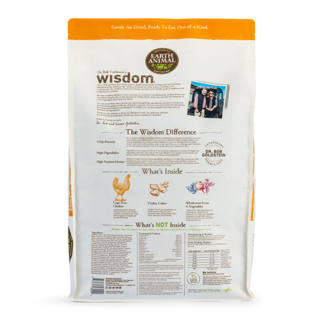 Dr. Bob Goldstein's Wisdom® Dog Food - Chicken Recipe - Earth Animal