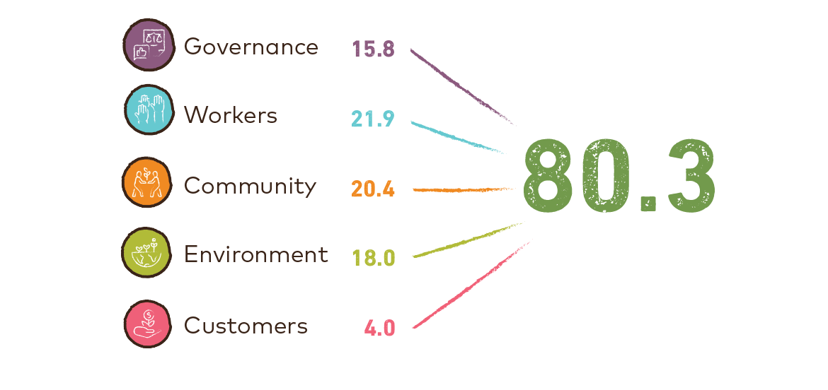 B-Corp Score Breakdown Chart