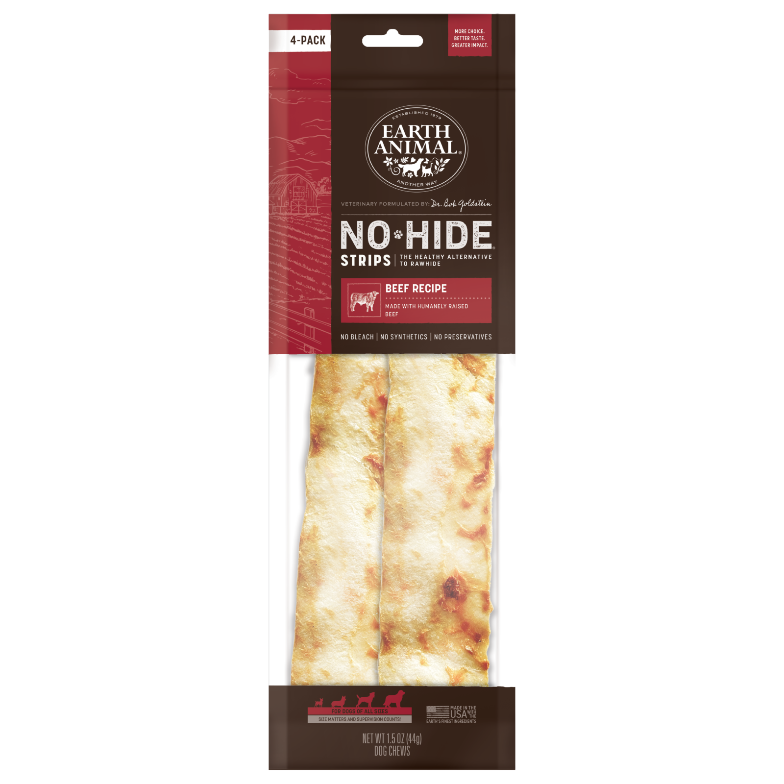 No-Hide® Beef Strips - 4-pack - Front