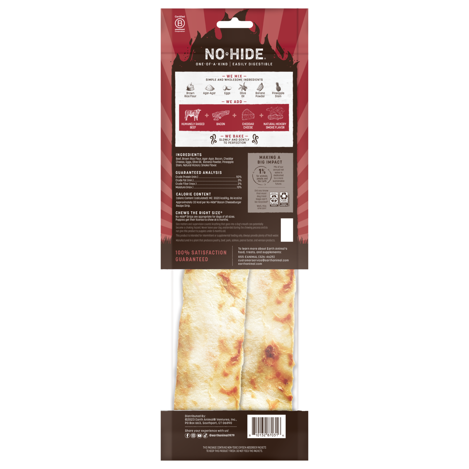 No-Hide® Barbeque Collection Bacon Cheeseburger Strips - Earth Animal