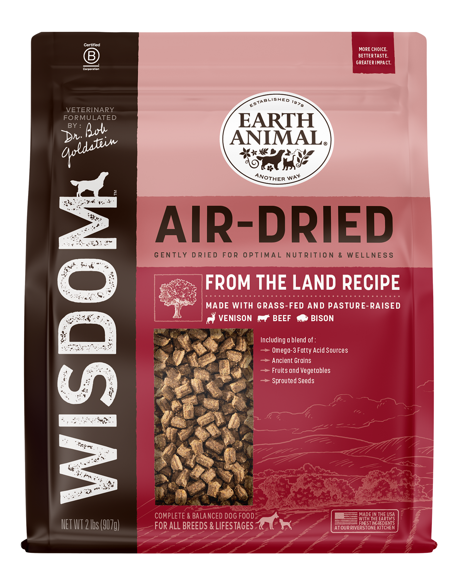 Wisdom Air Dried From the Land Recipe Dog Food Earth Animal