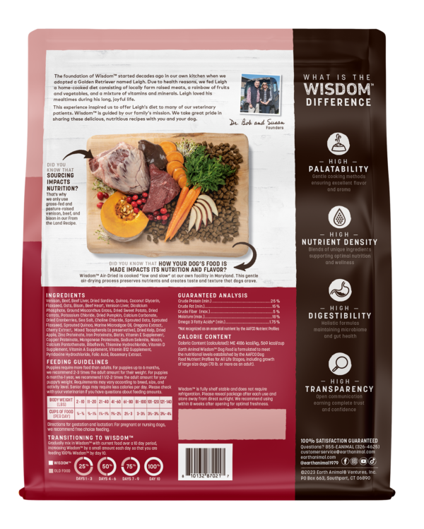 Wisdom Air-Dried From the Land Recipe 8 pound bag back