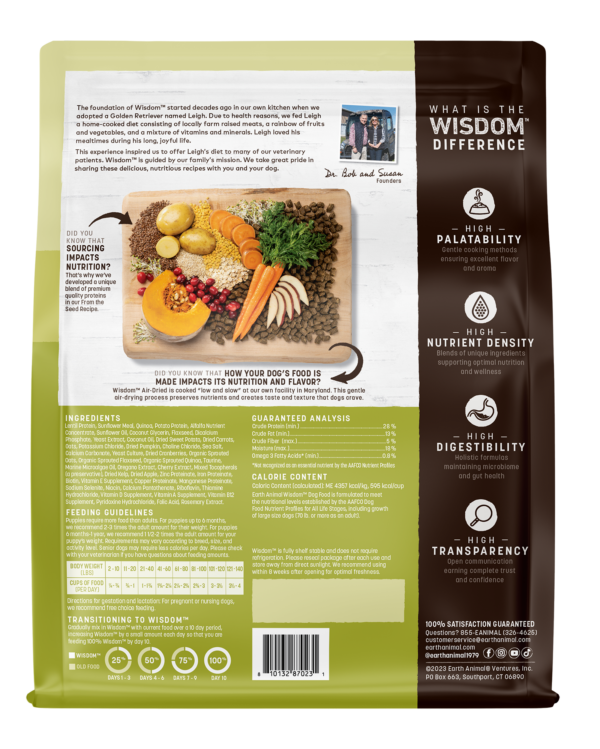 Wisdom Air-Dried From the Seed 8 pound bag back