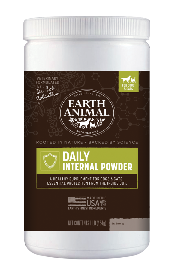 front view of a bottle of daily internal powder
