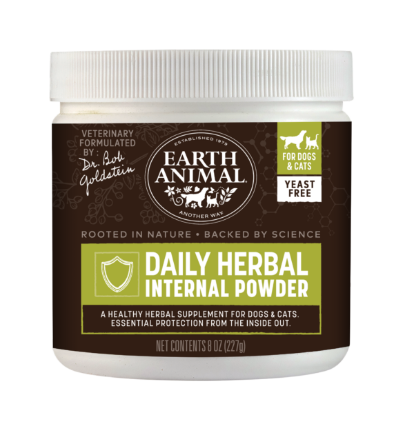 front view of a bottle of yeast free daily internal powder