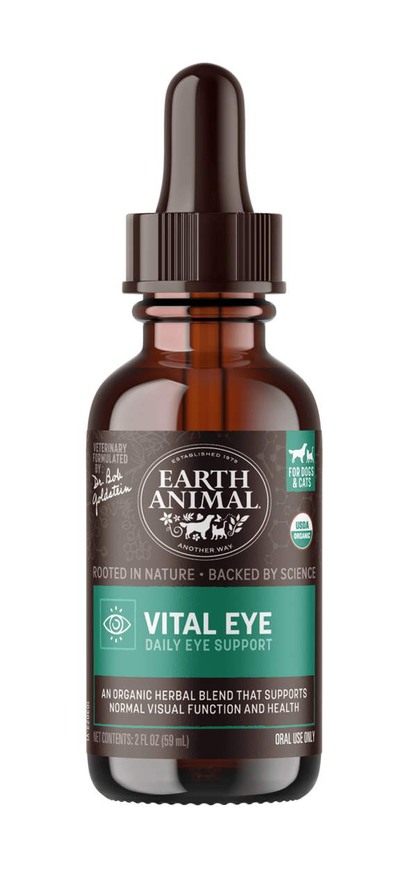 front view of a bottle of vital eye