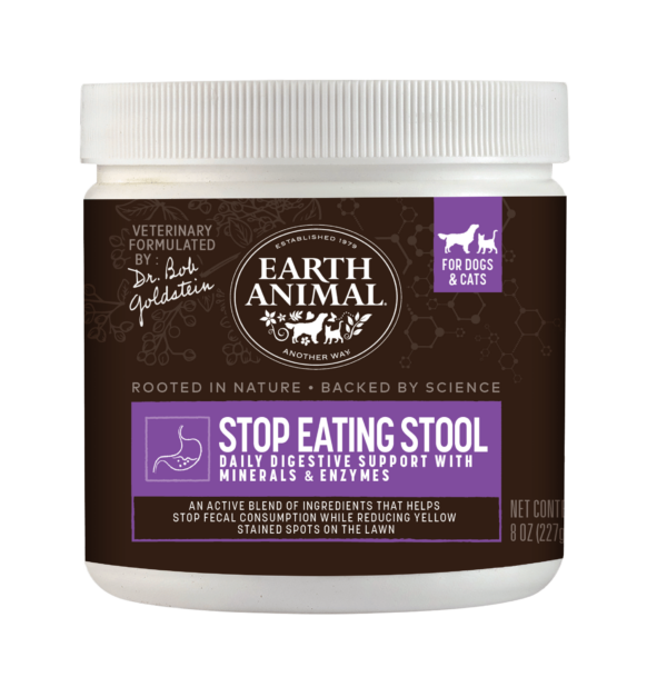 front view of a bottle of stop eating stool