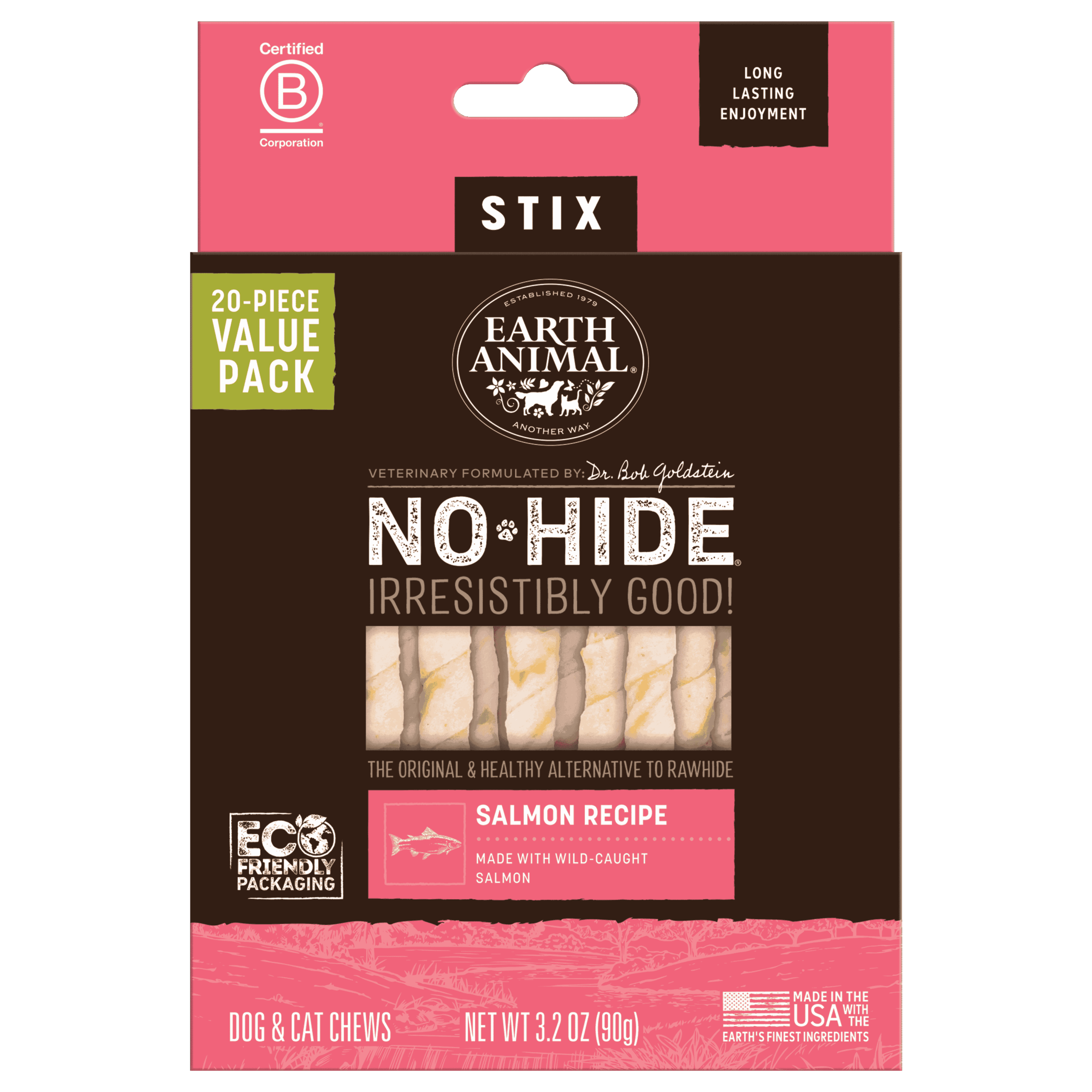 Salmon No-Hide® Stix | Long-Lasting, Small Dog & Cat Chews
