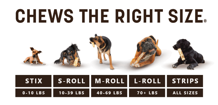 Chews the Right Size Chart for No-Hide Chews