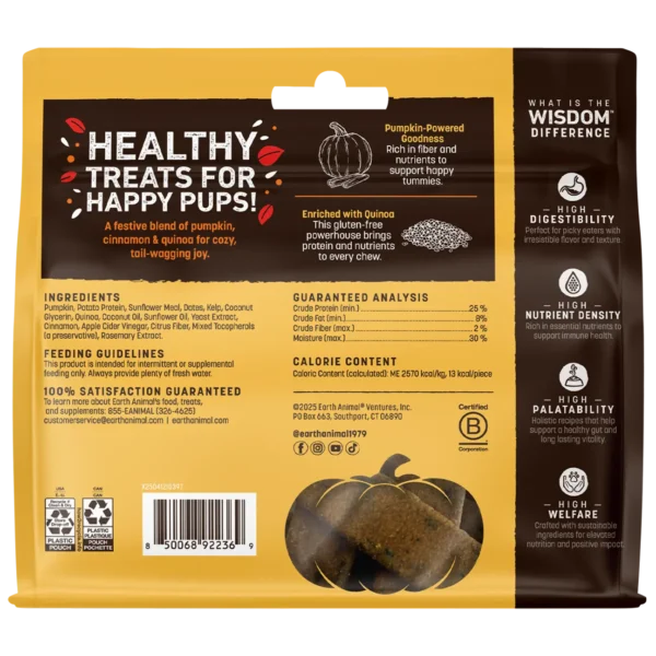 Wisdom™ Air-Dried Pumpkin Spice Jerky Bag - back