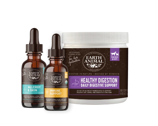 Immune support, allergy and skin, and healthy digestion supplements for dogs and cats